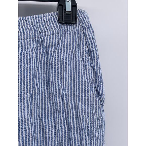 ZARA Women's Blue-White Striped Relaxed Fit Straight Leg Wide-Cuff Pant SZ M - Picture 6 of 10